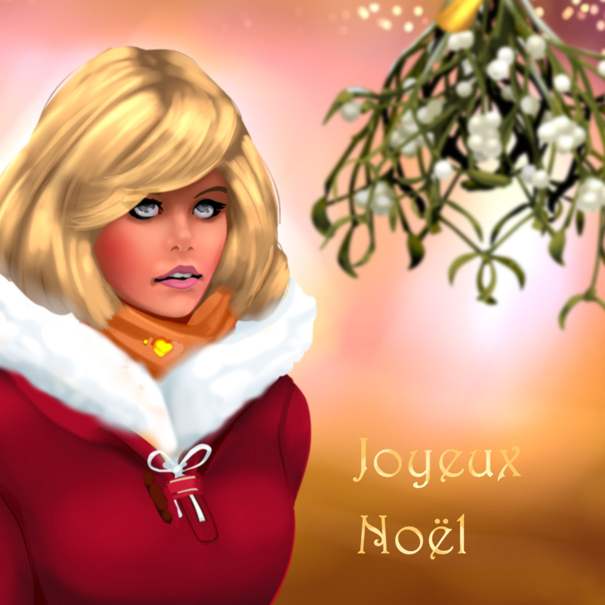 Carte de Noël romantique Carte de Noël romantique